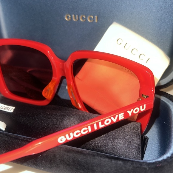 Gucci Red Sunglasses GG0567SAN NWT - Picture 9 of 11